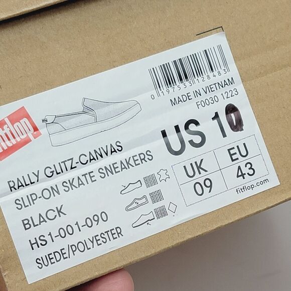 Fit Flop Veda Me3talloc Gray Black Slip On Sneaker Size 10 NEW NWT Style HR9-001 - Picture 8 of 9